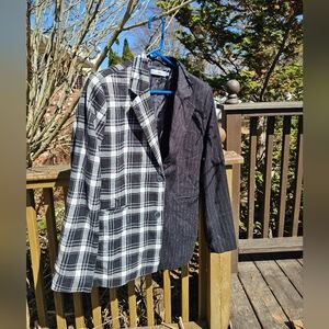 Oversized Black and White Plaid Women's Jacket